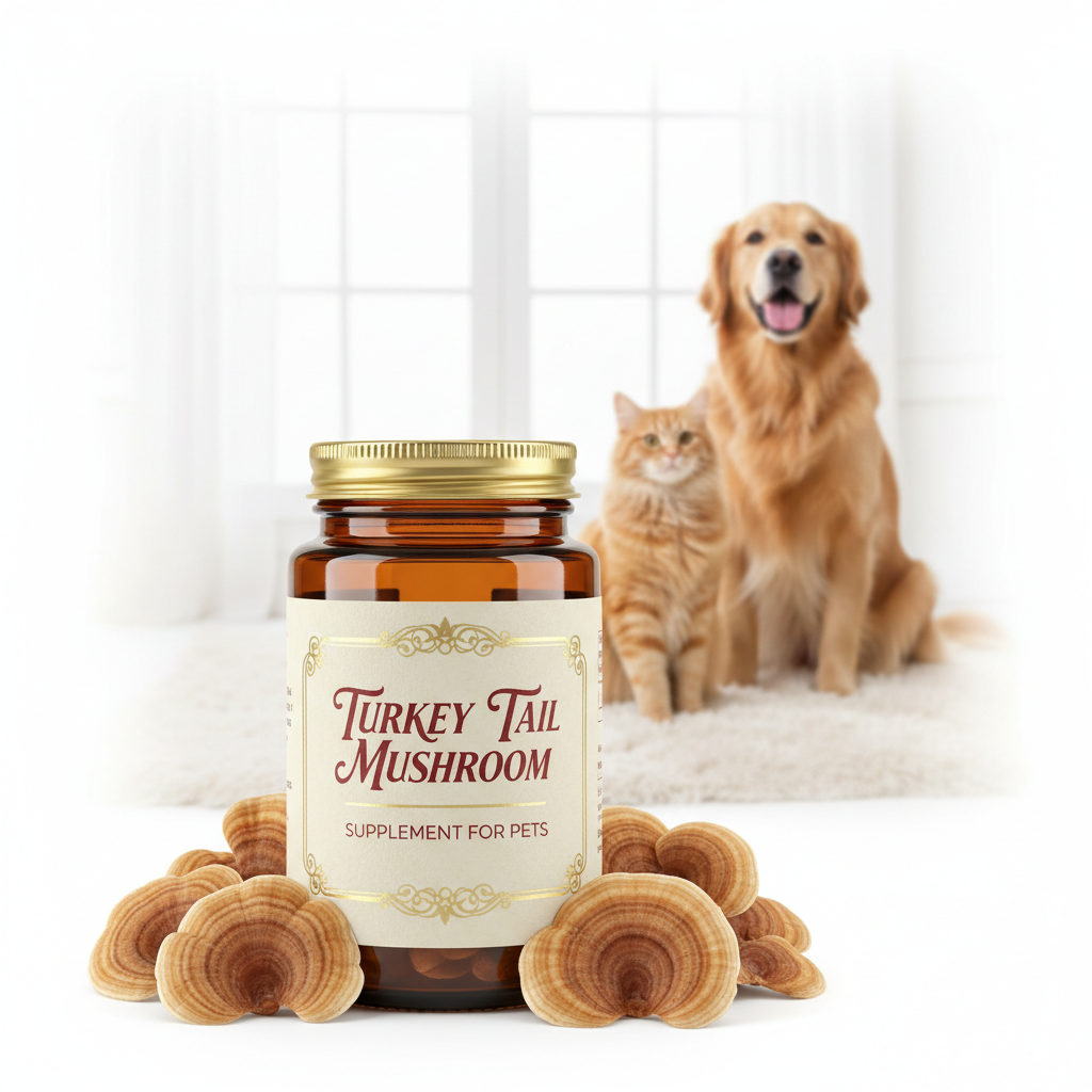 Suplemento de Hongo Turkey Tail para Perros y Gatos | Apoyo Inmune y Digestivo